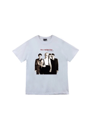 The Cranberries Baskılı Unisex %100 Pamuk Beyaz T-shirt Beyaz