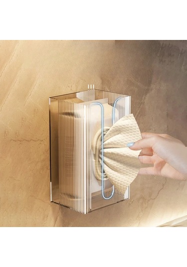 Tongdashop Modern Doku Kutusu Transparan Renk 1 Adet Duvar Tipi Çok Amaçlı Banyo Depolama Kutusu Şeffaf Renk