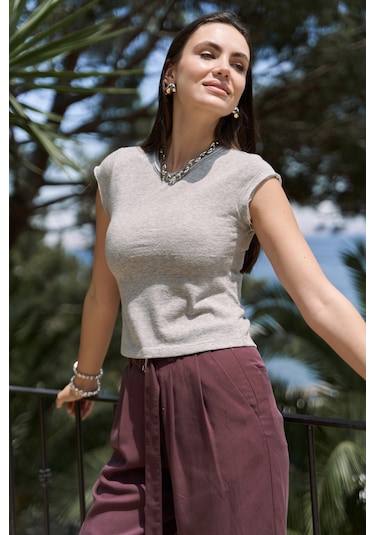 Bohemai Kensal Dar Kesim Gri T-shirt Gri