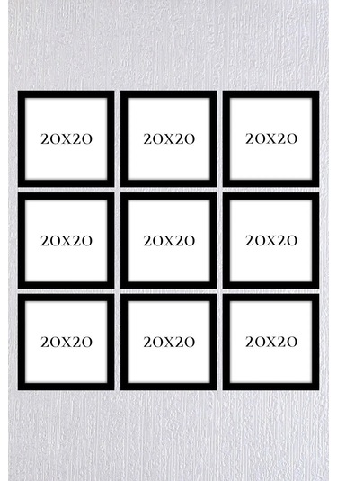 9lu 20x20 Siyah Çerçeve Seti
