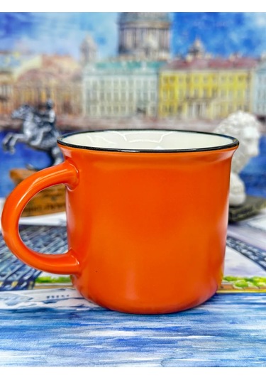Bjorn Porselen Kupa, Saint Petersburg Hatırası 180 Ml 418370444 Turuncu