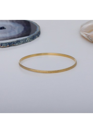 14 Ayar Mikron Kaplama Sim Desenli Ajda Gümüş Bilezik- Bv00114 Gümüş