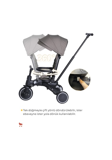 Merkür Bebe Hawk Üç Tekerlekli Bebek Ve Çocuk Bisikleti Siyah Siyah