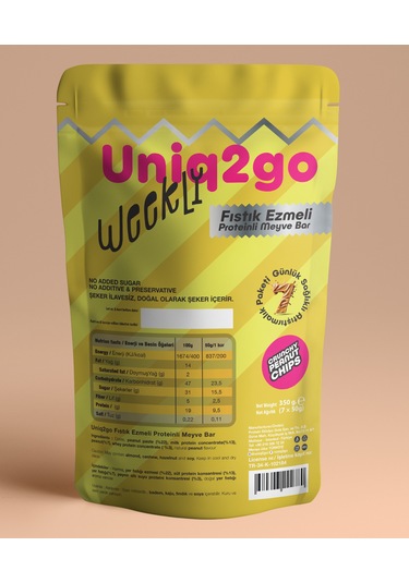 Uniq2go Weekly Fıstık Ezmeli Proteinli Meyve Bar - 7 Adet 50 G.lı