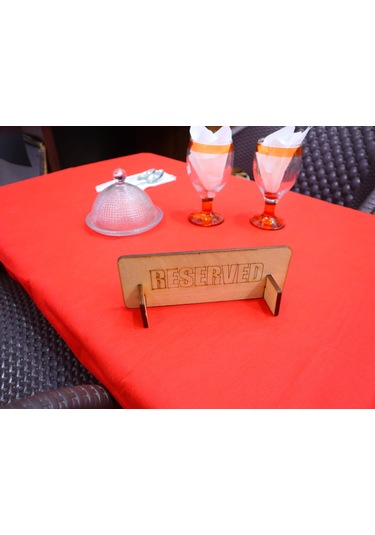 Deepcraft Ahşap Masa Rezerve Yazısı Restoran & Kafe Rezerve