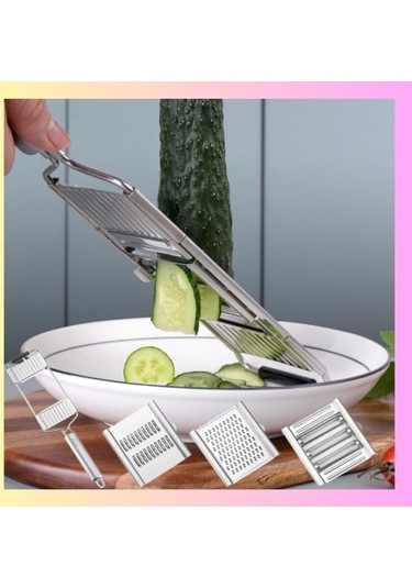 Createtech Yıkanabilir, Ve Ve Temizliği Temel Taşınabilir Sebze Rendesi, Rende, Peynir Paslanmaz Mutfak Makinesinde Kullanımı Kolay Kesici Jülyen İşlevli Elde Dilimleyici Dayanıklı, Çok Çelik Bulaşık Arada Aletleri. 3'ü 1 - Zp