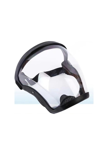 Springsun Yapı Çalışmaları İçin Tam Yüz Korumalı Maske - Siyah Şeffaf Tipi 1 Adet Maske + 2 Adet Solunum Pamuk Yastığı