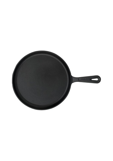 Lava Döküm Yuvarlak Pizza Krep Pankek Tavası Döküm Demir Yekpare Saplı Çap Ø 26cm Siyah