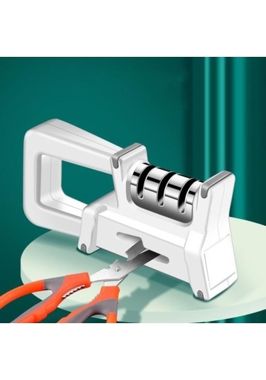 Novahub Yeşil 4-ın-1 Kesici Bileyici, 3 Aşamalı Hızlı Bileme, Kaymaz Mutfak Makas Bileyici Whetstone