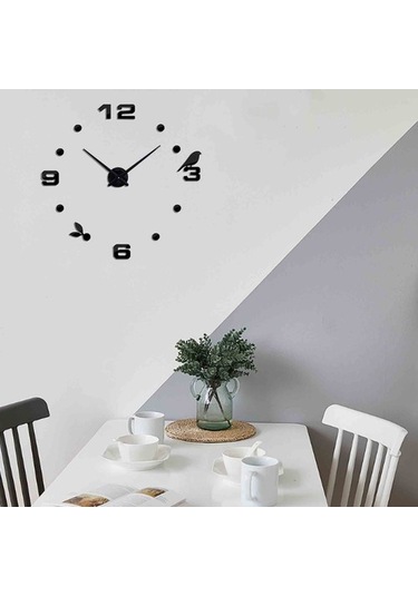 Goldenqian Kendinden Yapışkanlı Duvar Saatleri Büyük Saat Dijital 3d Boyut Modern Stil Doğum Günü Hediyesi Olarak Siyah 92rlsd ÇOk Renkli