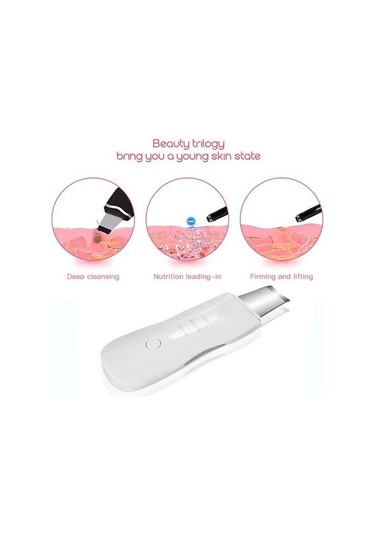 Ultrasonik Cilt Scrubber Derin Soyma Kürek Yüz Gözenek Temizleyici Yüz Cilt Scrubber Asansör Makinesi Yüz Temizleme Makinesi Cilt Scrubber Hztps3 Beyaz