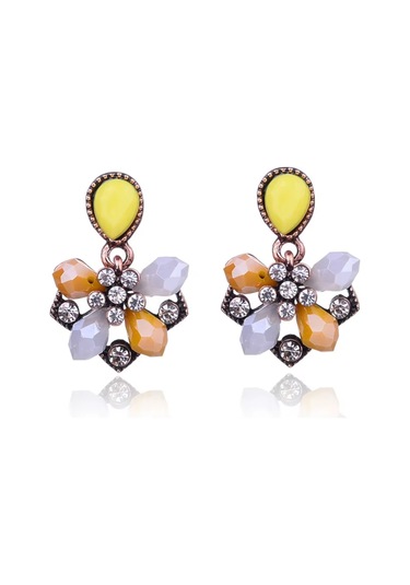 Kristal Damlalar Küpe No5 Sarı