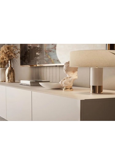 Tv Ünitesi Tv Alt Modülü 240 Cm Krem Mdf