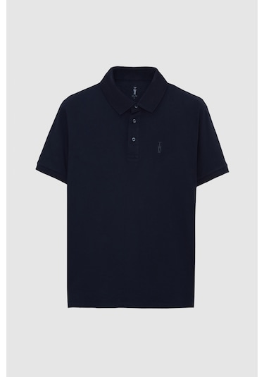 Twn Slim Fit Lacivert Pike Dokulu T-shirt 4ec146011784m Lacivert