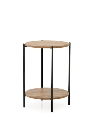 Arpelia Yuvarlak Tablalı İki Katlı Sehpa Q42x60 Cm