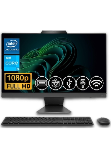 Asus A3402WVAK-I38256B0DATL3 i3-1315U 8 GB 1 TB M.2 SSD 23.8" Dos AIO Masaüstü Bilgisayar