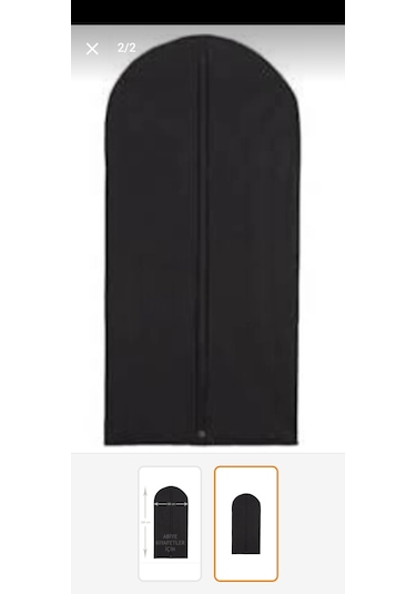 ABİYE ELBİSE KILIFI 10 ADET FERMUARLI GAMBOÇ Siyah