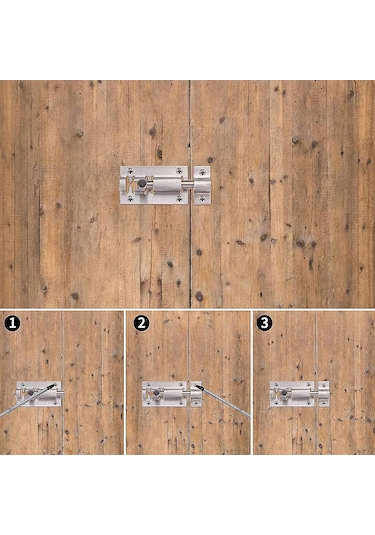 Paslanmaz Çelik Sürgülü Kapı Kilidi, Siyah B