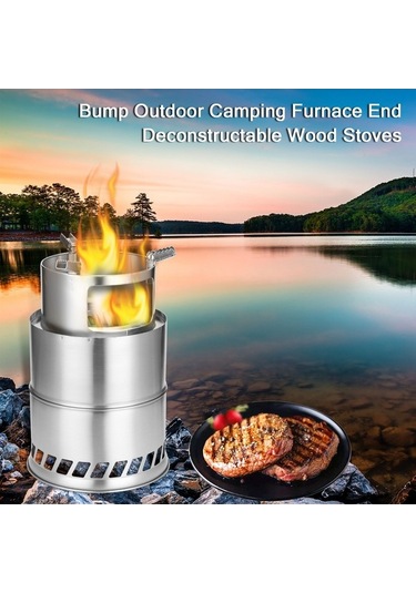 Pazly Yumru Açık Kamp Fırını Demonte Odun Sobası Taşınabilir, Çok Renkli Y15589-1 Çok Renkli