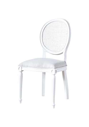 Madalyon Hazeranlı Ahşap Klasik Sandalye Beyaz