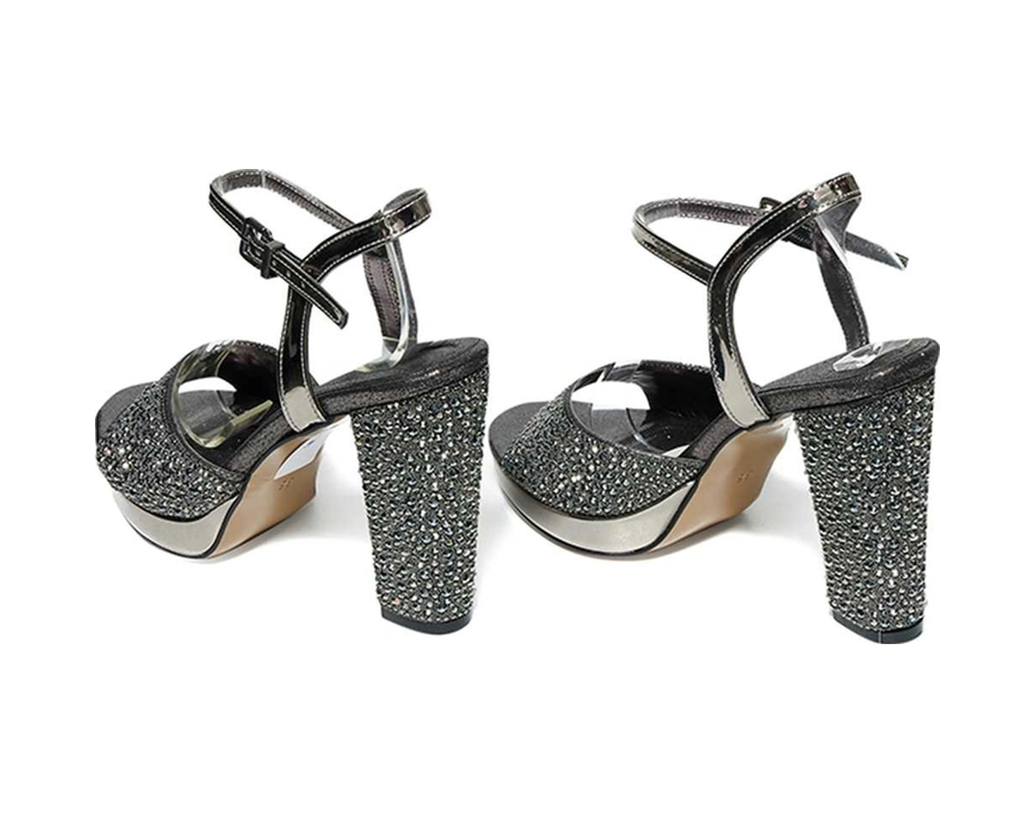 Bestello Taşlı Neolit Taban Kalın Topuklu Ayakkabı 331-390 Kadın Ayakkabı PLATIN