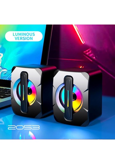 Işık Yayan Bilgisayar Hoparlörü, Usb Cep Telefonu, Dizüstü Bilgisayar Masaüstü Mini Hoparlör