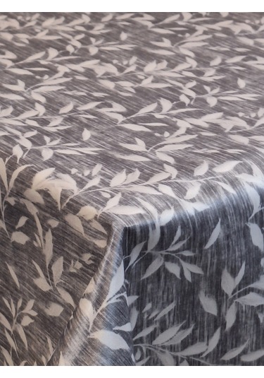 Kumaş Dokulu Tabanı Silikonlu Yıkanabilir Silinebilir Ütülenebilir Kaymaz Dekoratif Masa Örtüsü Brs021 Gri