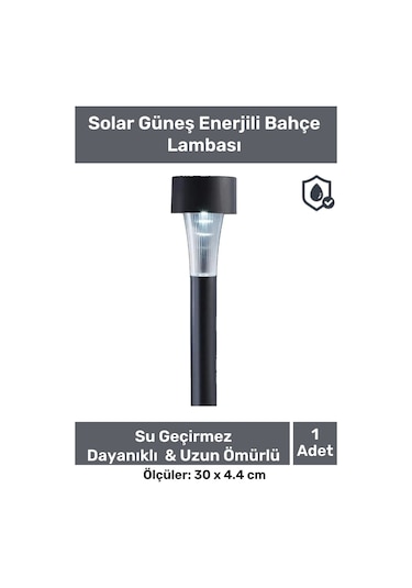 Kablosuz Su Geçirmez Dayanıklı Şık Solar Güneş Enerjili Bahçe Lambası Plastik Saplama 30cm 1 Adet