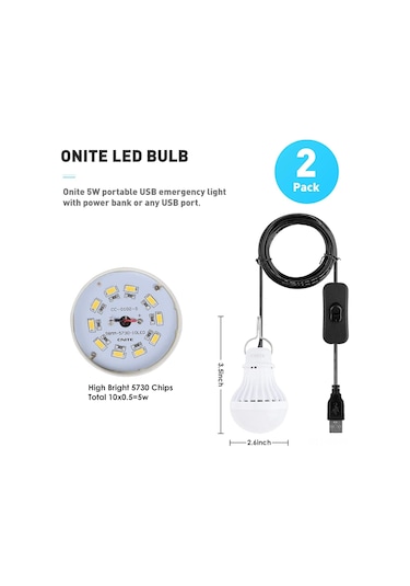 Shineyee Usb Çadır Işığı 2.5m Kablolu 14 Led 5730 Smd 650lm 3000k Sıcak Beyaz Dc 5v 2 Adet