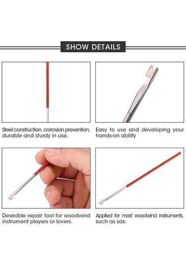 Moveevo Nefesli Çalgılar İçin Çelik Tamir Aracı - Saksafon, Klarinet Ve Diğerleri İçin İğne Kurulum/kaldırma, Dayanıklı, Renk Rastgele Kırmızı, Yeşil, Mavi