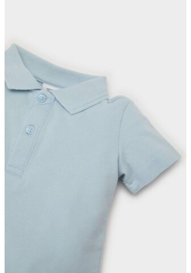 DeFacto Erkek Bebek Pike Kısa Kollu Polo Basic Düz Tişört B7007A525SMBE343 Mavi