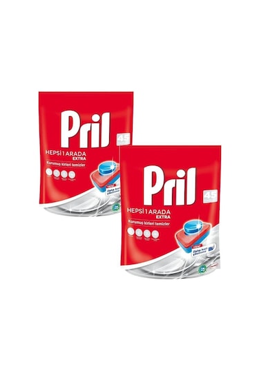 Pril Hepsi Bir Arada Extra 90 Yıkama Bulaşık Makinesi Deterjanı Tableti 2 X 45'li Paket set-hnkdtj-178-5939