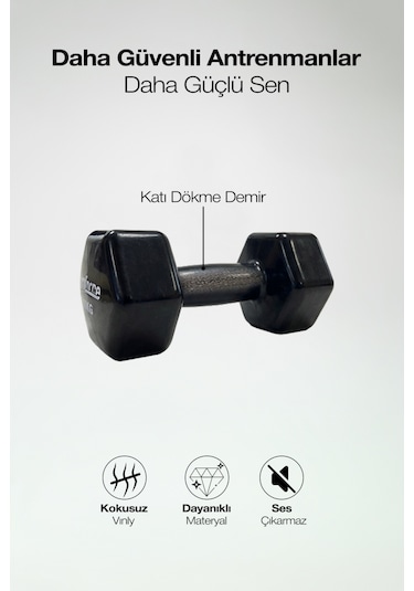 Proforce Vdb Dışı Vinil Kaplı Içi Çelik Döküm Ağırlık Dambıl 10 KG