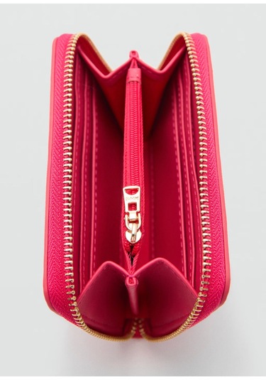 Safiano Görünümlü Kırmızı Cüzdan Kırmızı