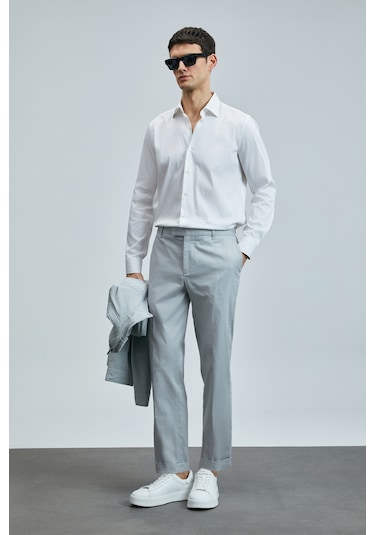 Lufian Samuel Smart Erkek Chino Pantolon Slim Fit Taş Taş 111190343100190 Taş