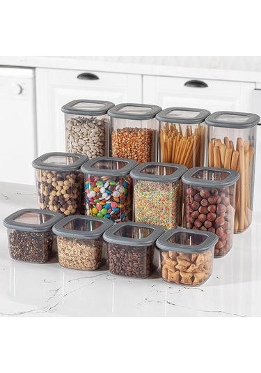 Qlux Colony Kare Saklama Kabı - 1200 Ml Gri