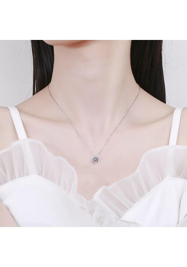 Yeşil Bagueringen 100% 925 Gümüş Kolye Kolye Yuvarlak 1.0ct D Renk Yeşil Mozanit Geçiş Elmas Testi Kadınlar Için Zarif Kolye