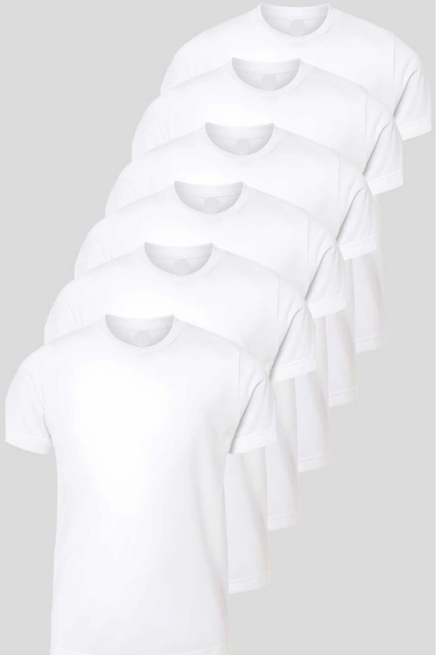 Tezzgelsin Erkek Çocuk % 100 Pamuklu Sıfır Yaka 6'lı Fanila Beyaz