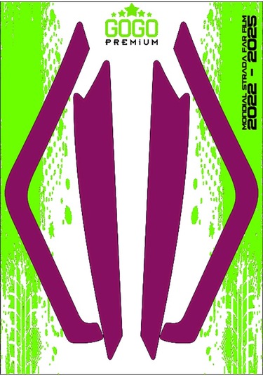 Mondial Strada 2022 - 2025 Uyumlu Far Üstü Film Mor Çok Renkli