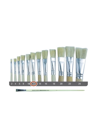 Fanart Sert Kıl Yassı Fırça 258 No:12 Uzun Sap - 2 Adet