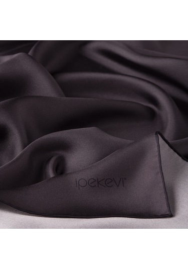 İpekevi Düz Twill Ipek Eşarp Füme