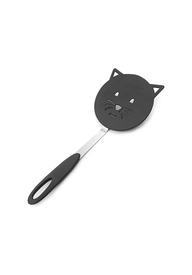 Wok Spatula Modern Isıya Dayanıklı Güvenli Mutfak Spatulaları Kaymaz Omlet Kürek Siyah