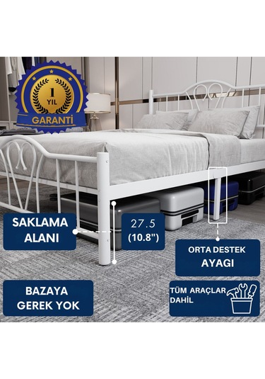 Aksviva Orkide Tek Kişilik Ferforje Metal Karyola