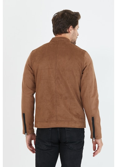 Erkek Kahverengi Dar Kesim Süet Ceket Kahverengi