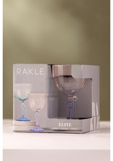 Rakle Elite 4'lü Su Kadehi Seti Mor 270 Cc Renkli