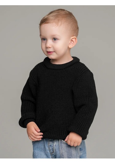 Djaza Kids Çocuklar İçin Örme Oversize Kazak 249550284 Siyah