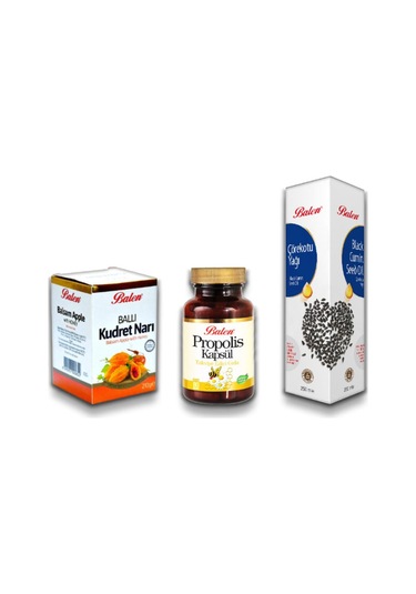 Balen Ballı Kudret Narı Macunu 210 G + Propolis Kapsül 670 MG + Çörekotu Yağı 250 ML