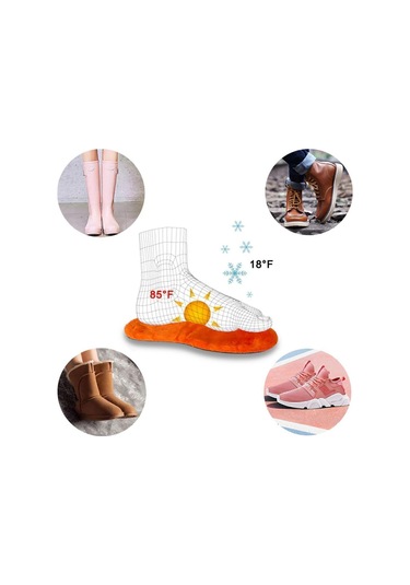 Lx09 - Vegan Doğal Mantar Turuncu Peluş Doğal Isı, Soğuk Havalara Özel, Sıcak Tutan Iç Tabanlık