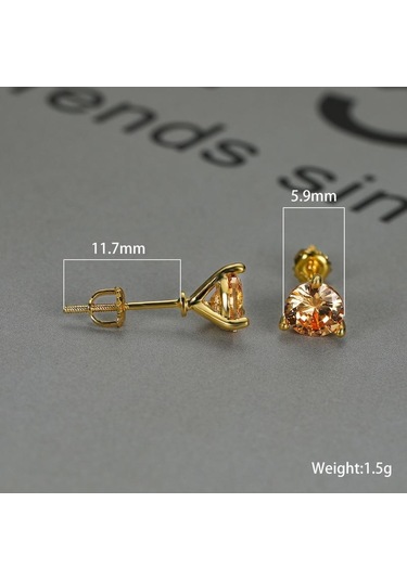 Pembe Zarif 1.25ct Birthstone Martini Saplama Küpe 18 K Altın Yuvarlak Kesim Spiral Saplama Küpe Kadınlar Için Doğa Taş Düğün Güzel Takı