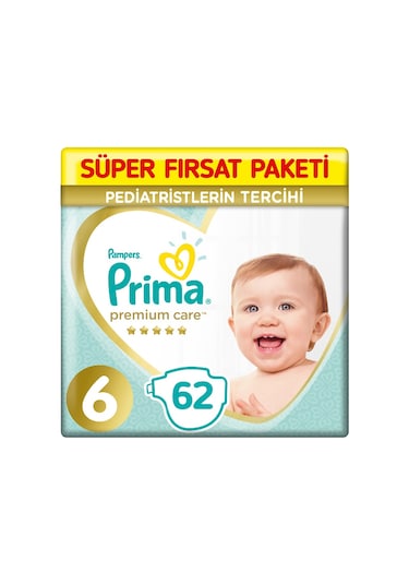 Prima Premium Care 6 Beden Bebek Bezi 62 Adet